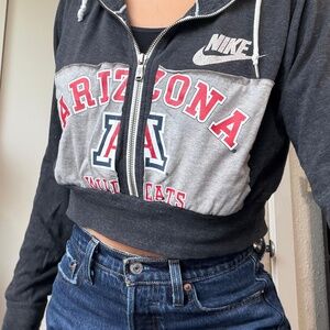 Arizona Wildcats Fullzip Vintage Crop Hoodie